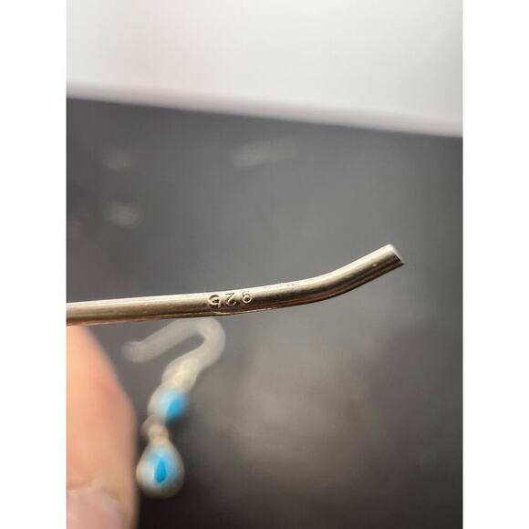 NEW sterling silver turquoise dangle earrings - Picture 5 of 11